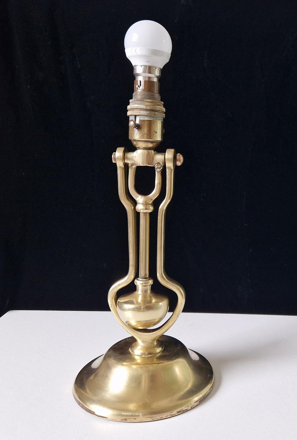 Antique Solid Brass Mariner's Electric Gimbal Wall/Table Lamp