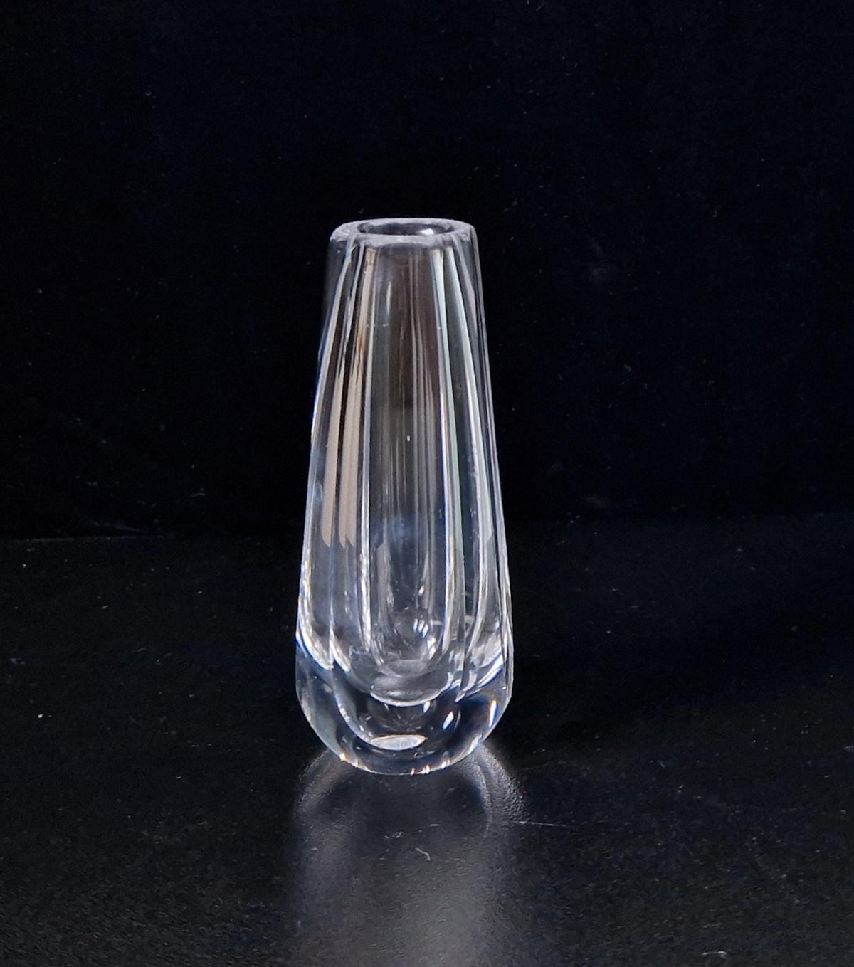 Vintage Orrefors Crystal Teardrop Glass Posy Vase 11cm #2675