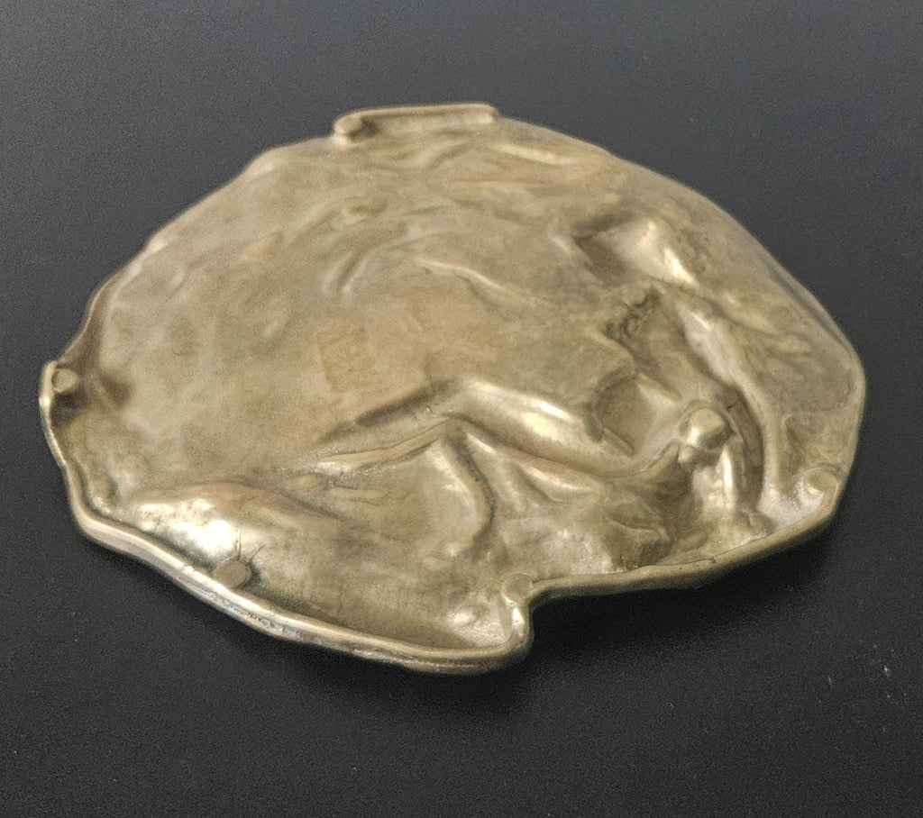 Brass Art Nouveau Trinket Dish Card & Pin Tray, Heavy Quality Vide Poche Art Nouveau decor