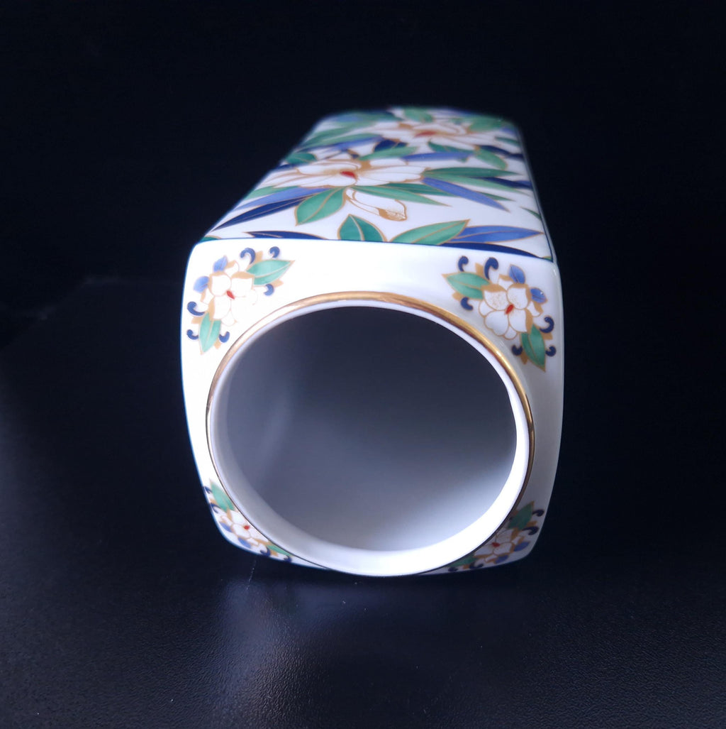 Vintage Takahashi Midcentury Tropicale Parrots Hand Painted Vase San Francisco