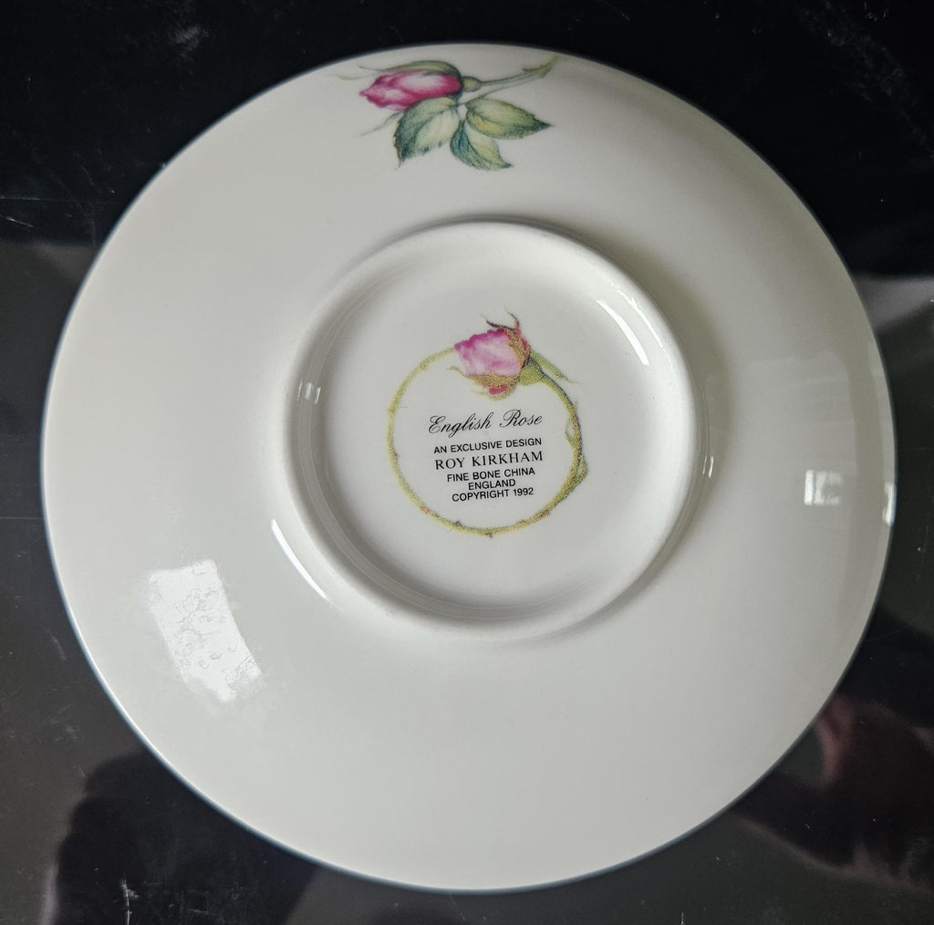 Vintage Round Large Soap Dish English Rose Fine Bone China England 1992 Roy Kirkham Approx 14cm Diameter