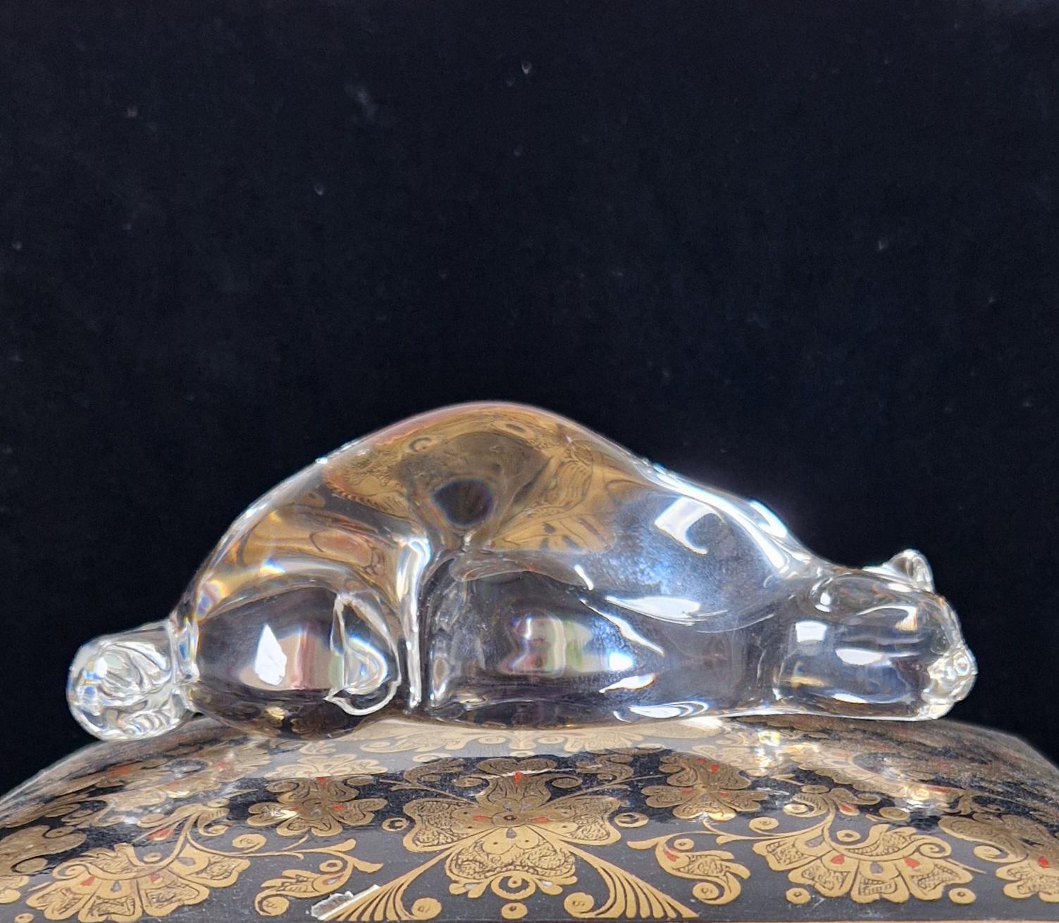 Steuben Roman Cat Crystal Hand Cooler Art Glass 8389 Paperweight Susan Smyly 1979