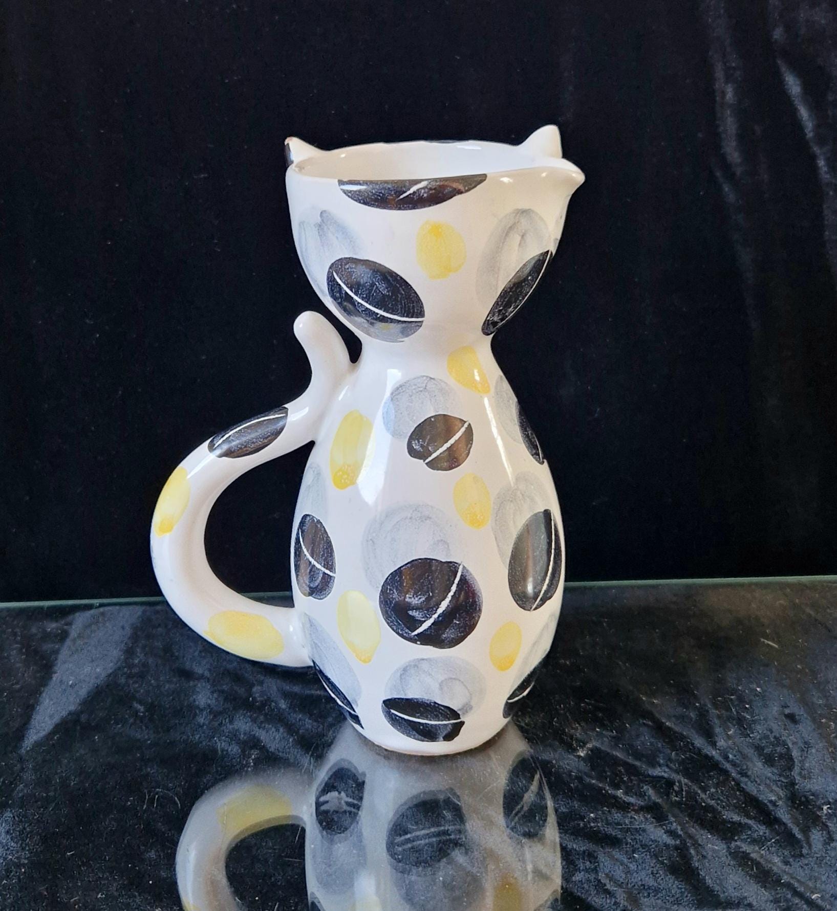 Vintage Italian Ceramic Handpainted Cat Jug 15.5cm