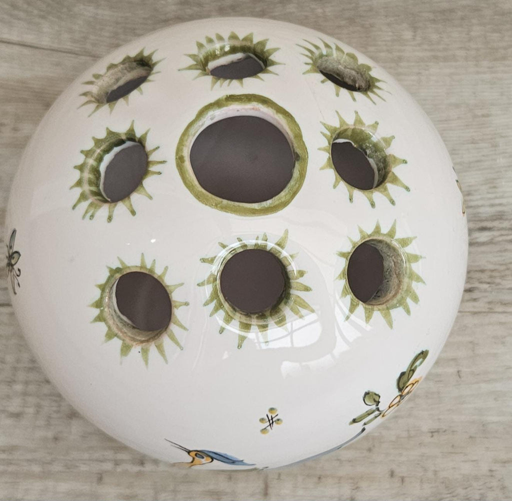 Vintage Faïence Small Flower Vase with Bird Detail Ceramic France Lallier Moustiers Vgc