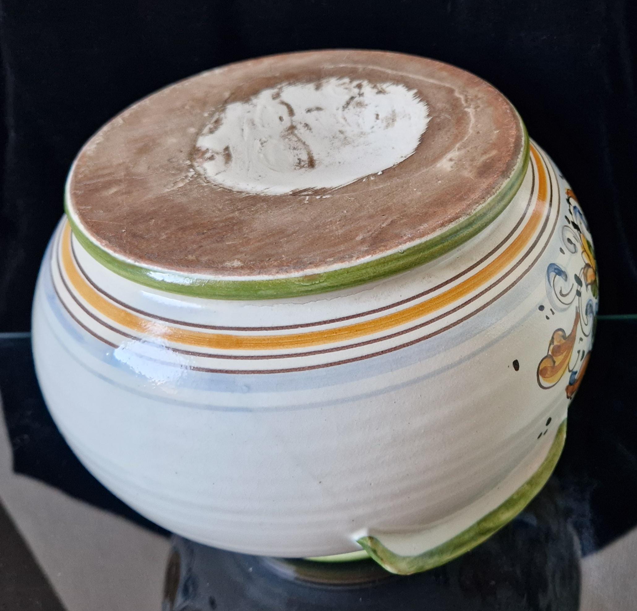 Vintage Italian Deruta Majolica Lidded Flour Jar