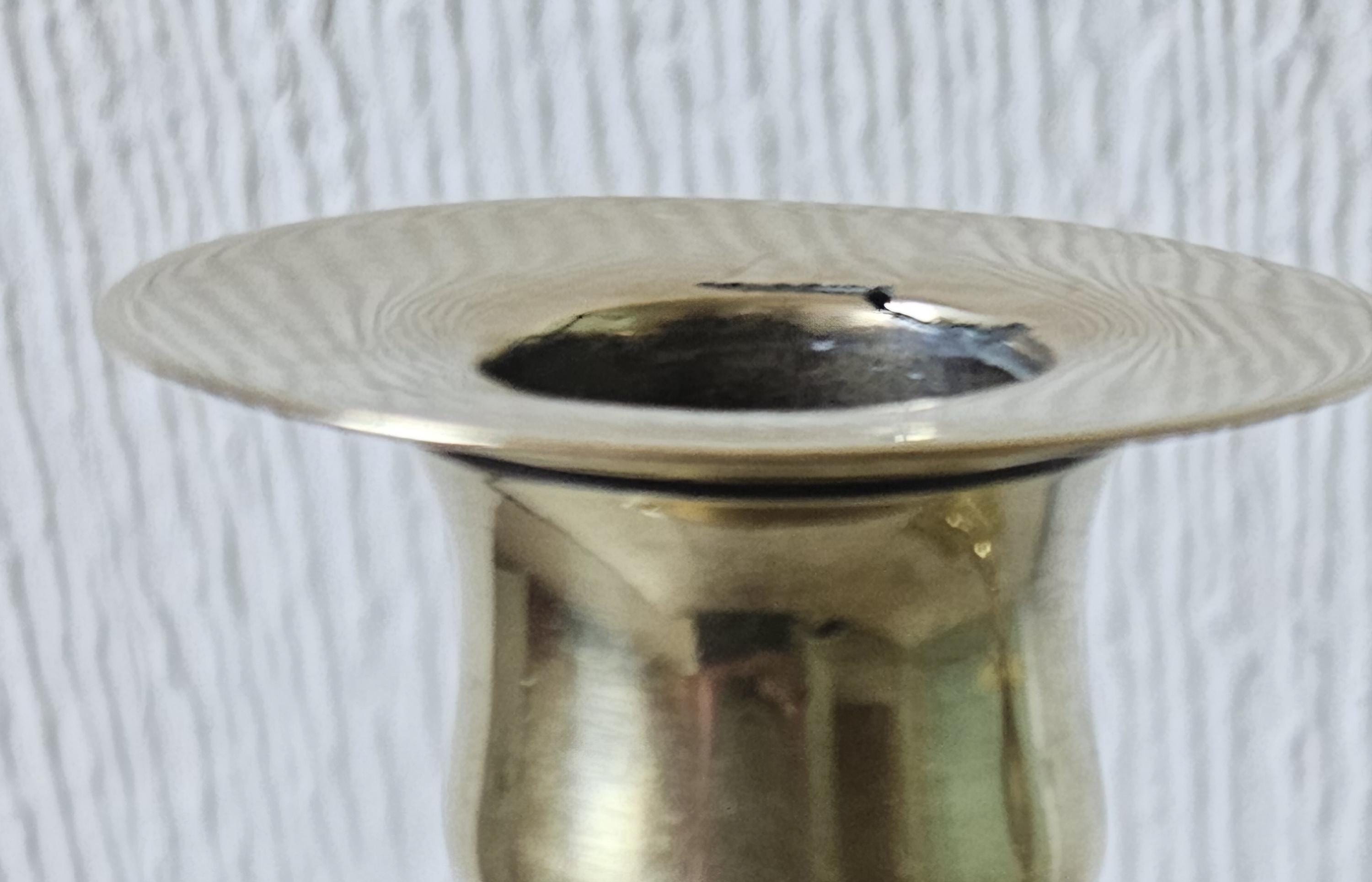 Vintage Small Ornate Brass Candlesticks Matching Pair of Gold Brass Heavy Quality 14cm Tall