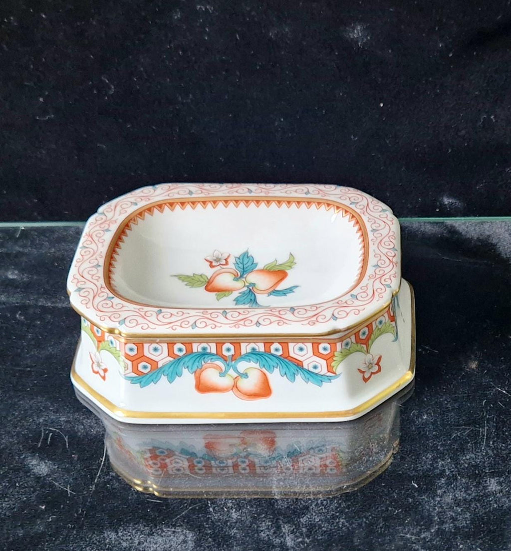 Vintage Vista Alegre Salt Open Table Trencher Fruit & Gilt Pattern