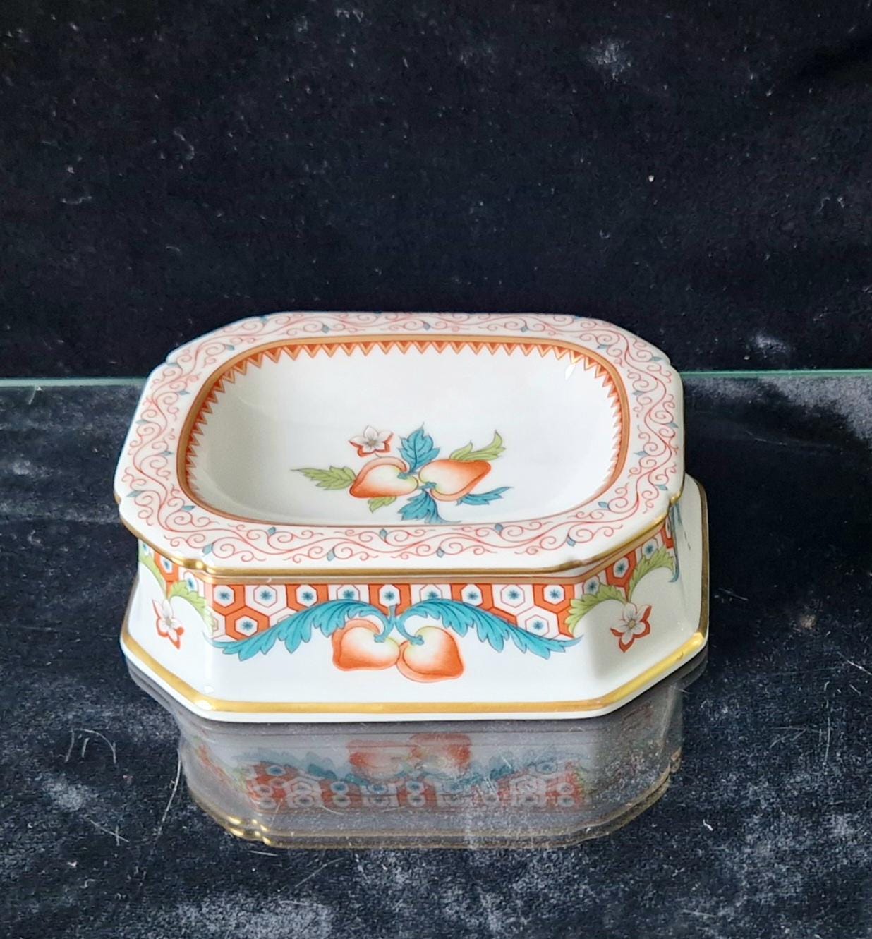 Vintage Vista Alegre Salt Open Table Trencher Fruit & Gilt Pattern