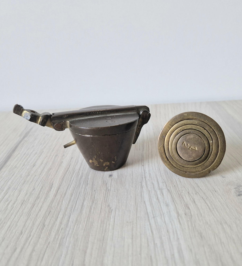 Antique Bronze Nesting Cup Apothecary Weights Set Early 19th Century