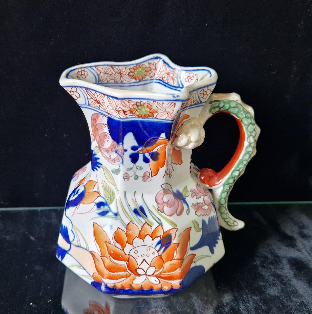 Early Mason's Ironstone China Imari Hydra Octagonal Jug Pitcher 5inch C1820 Incised 2-Line Mark