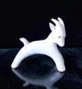 Vintage Fein Bayreuth Sophienthal Germany White & Gold Ram Figurine Abstract Pattern Rare
