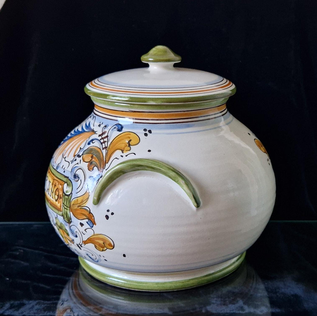Vintage Italian Deruta Majolica Lidded Flour Jar