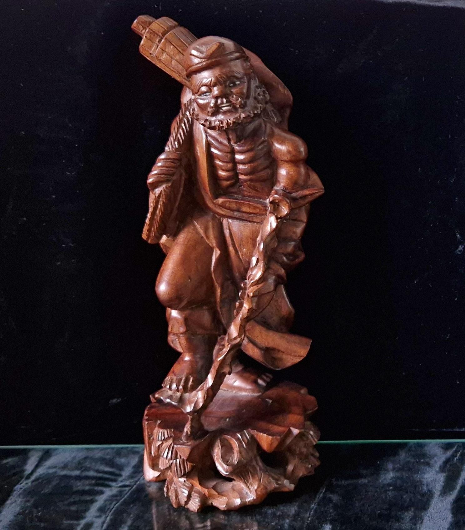 Antique Li Tieh Kuai Chinese Boxwood Root Carving Spirit Traveler Of The Eight Immortals Figure
