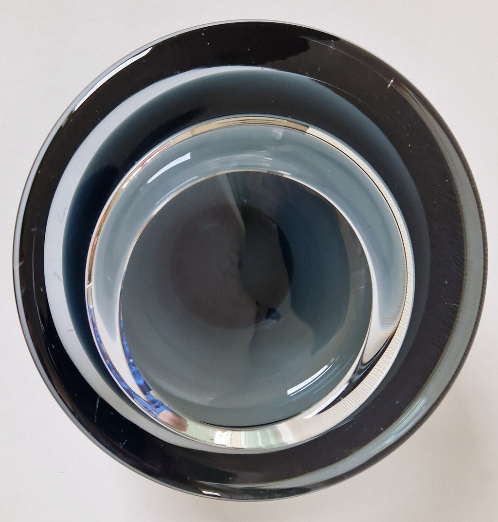 Per Lutken For Holmegaard Ashtray Bowl MCM Smoke Blue Danish Art Glass 1960's