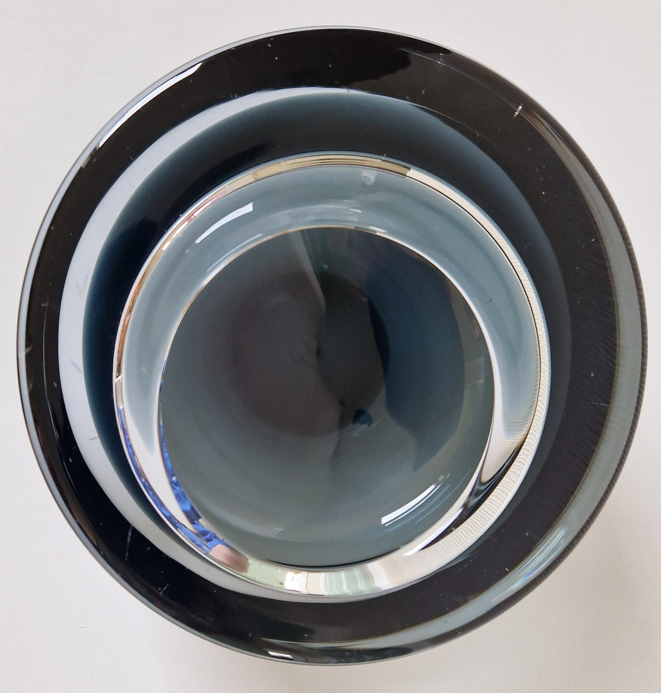 Per Lutken For Holmegaard Ashtray Bowl MCM Smoke Blue Danish Art Glass 1960's