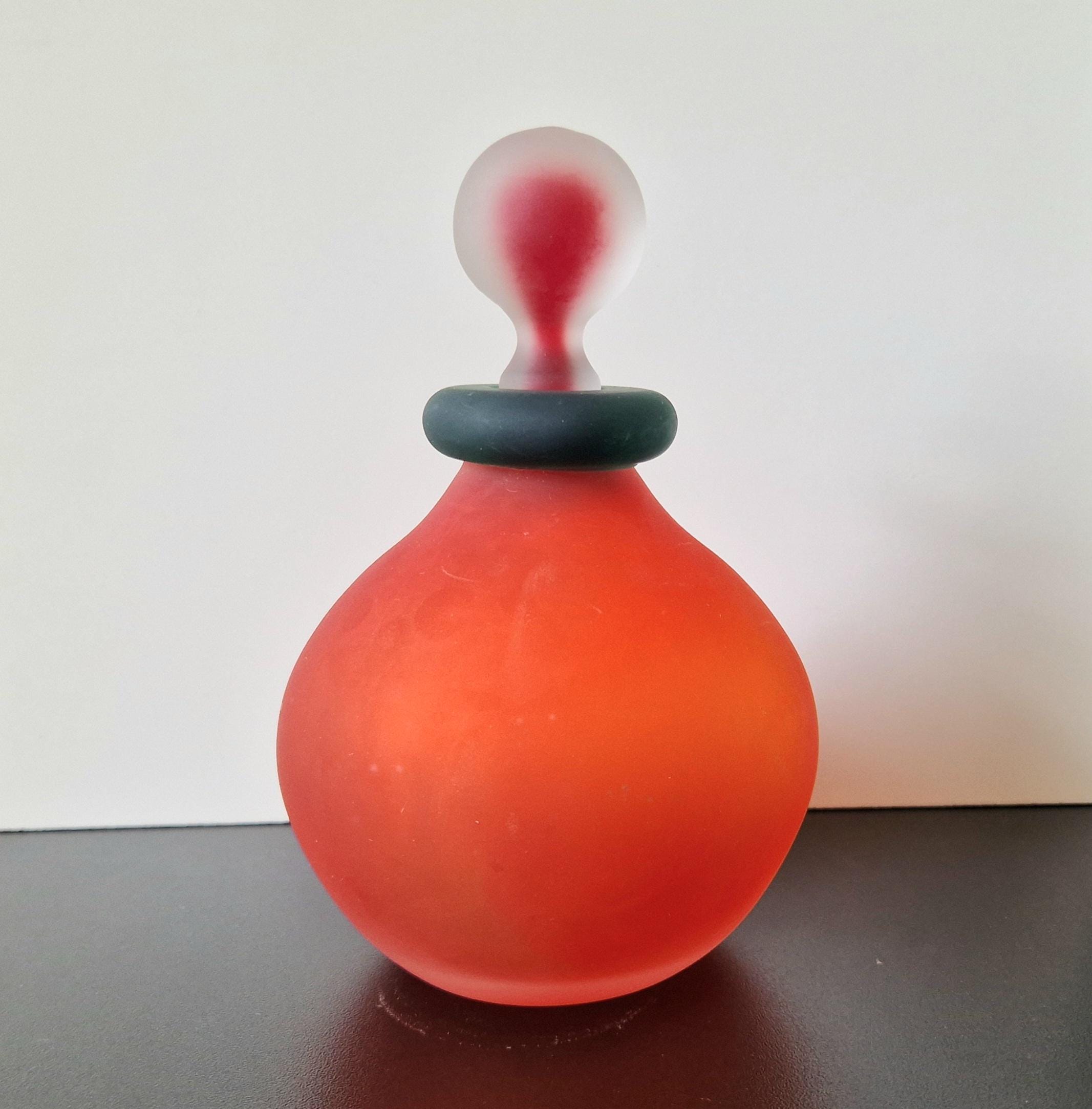 1980s Franco Moretti Venetian Scavo Art Glass Bottle with Sommerso Stopper