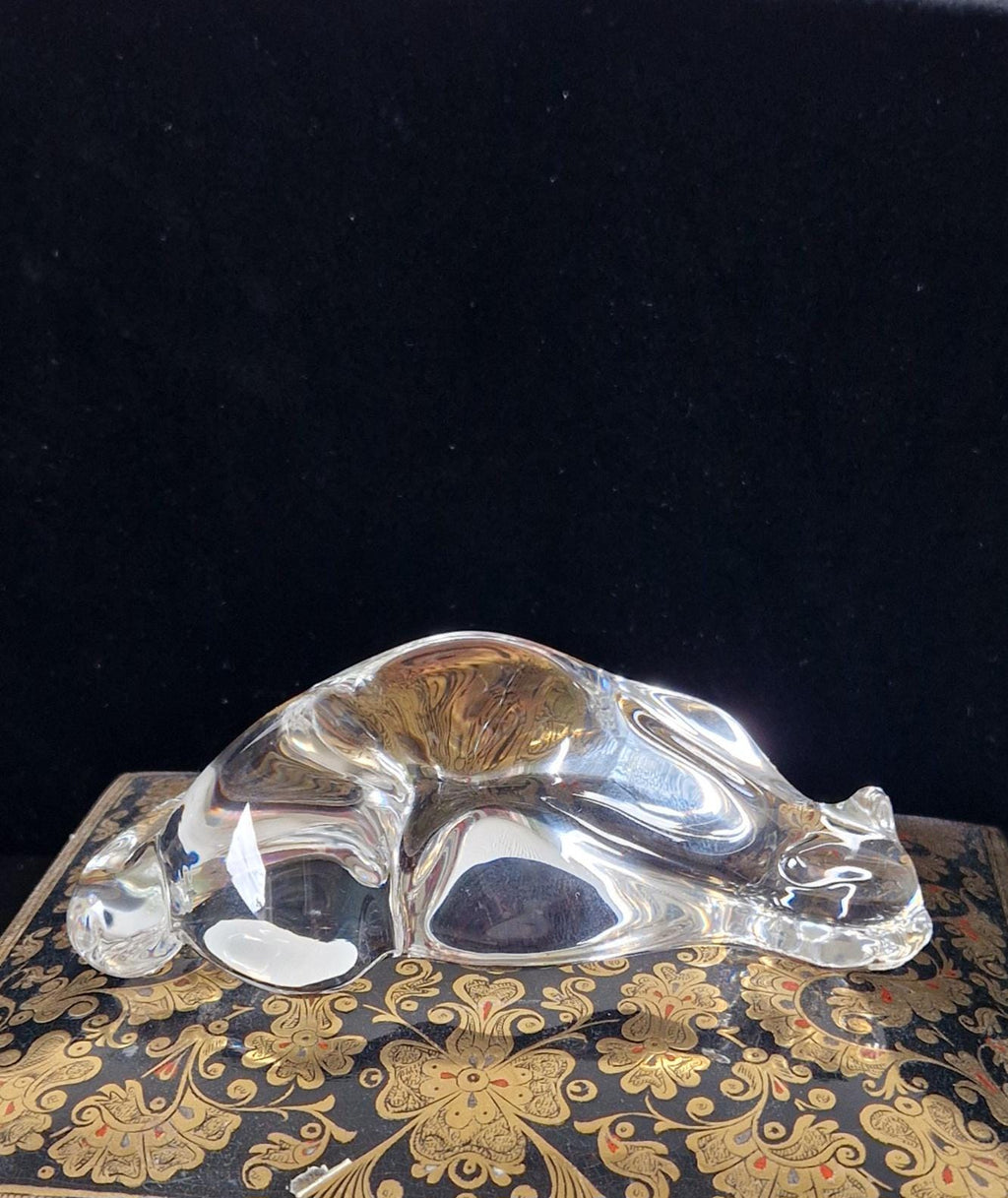 Steuben Roman Cat Crystal Hand Cooler Art Glass 8389 Paperweight Susan Smyly 1979