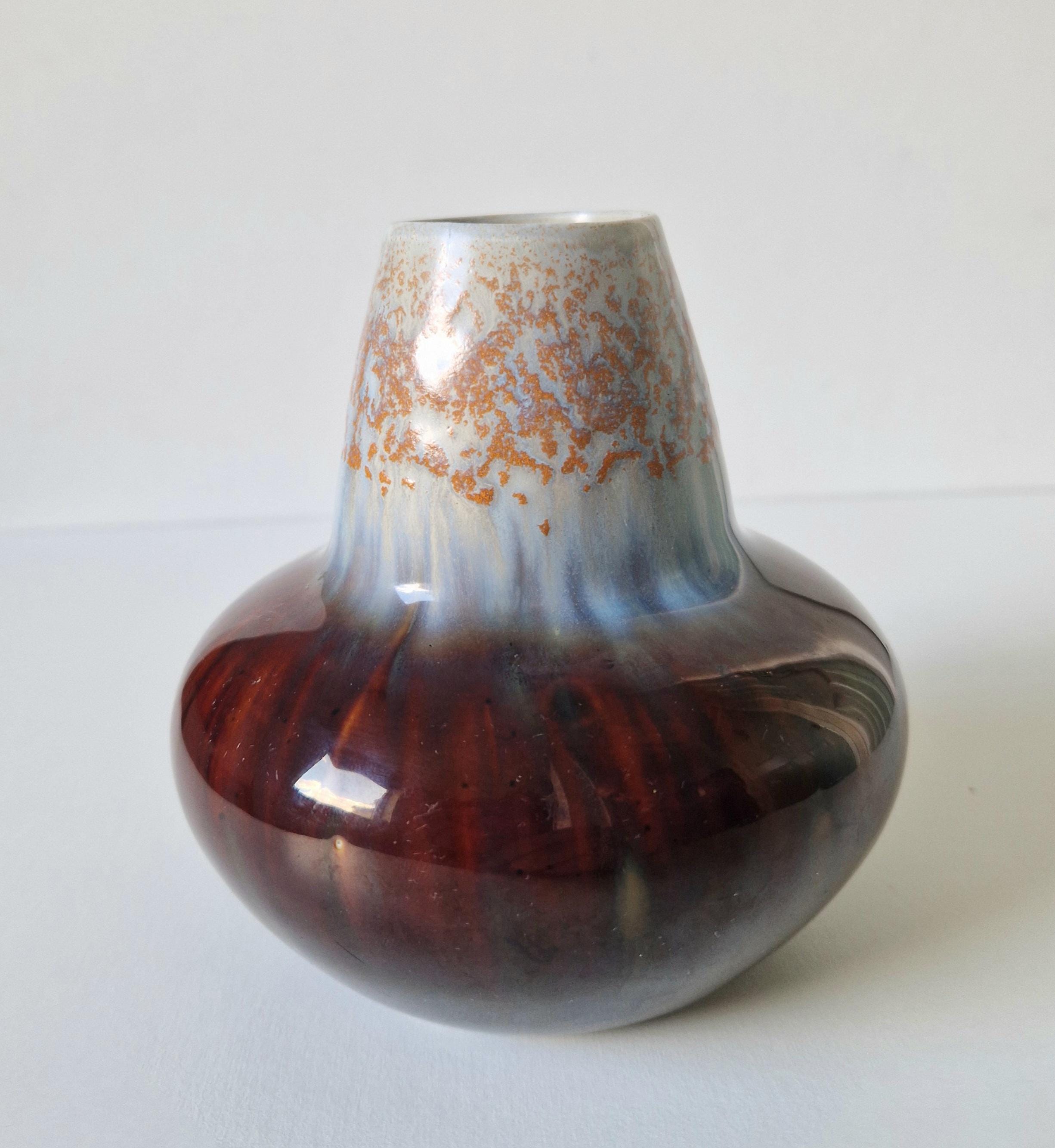 A Rare Henry Van De Velde Belgian Ceramic Art Nouveau Glazed Vase 12cm