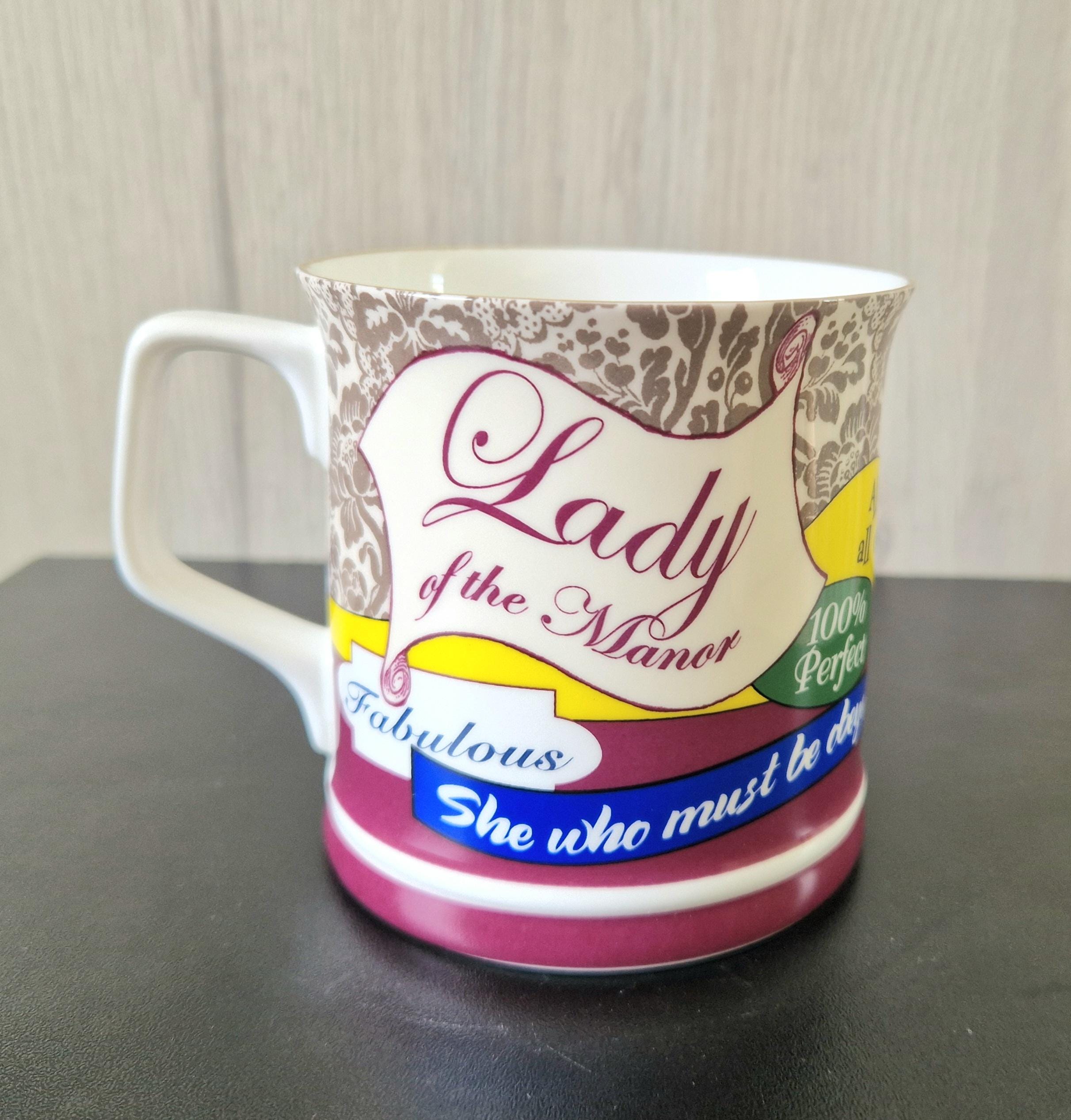 Vintage Past Times Fine Bone China Master & Lady Of The House Coffee Mugs