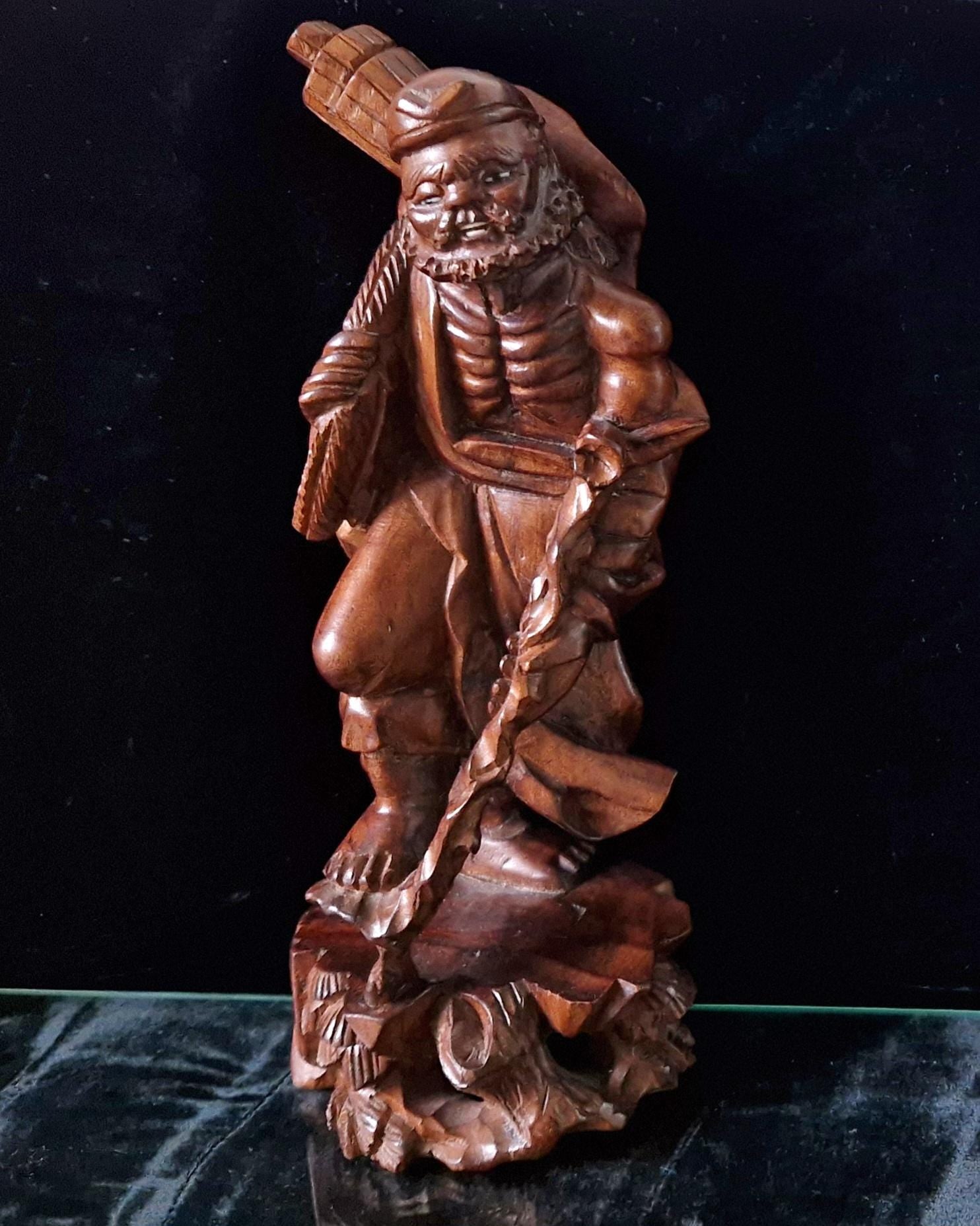 Antique Li Tieh Kuai Chinese Boxwood Root Carving Spirit Traveler Of The Eight Immortals Figure