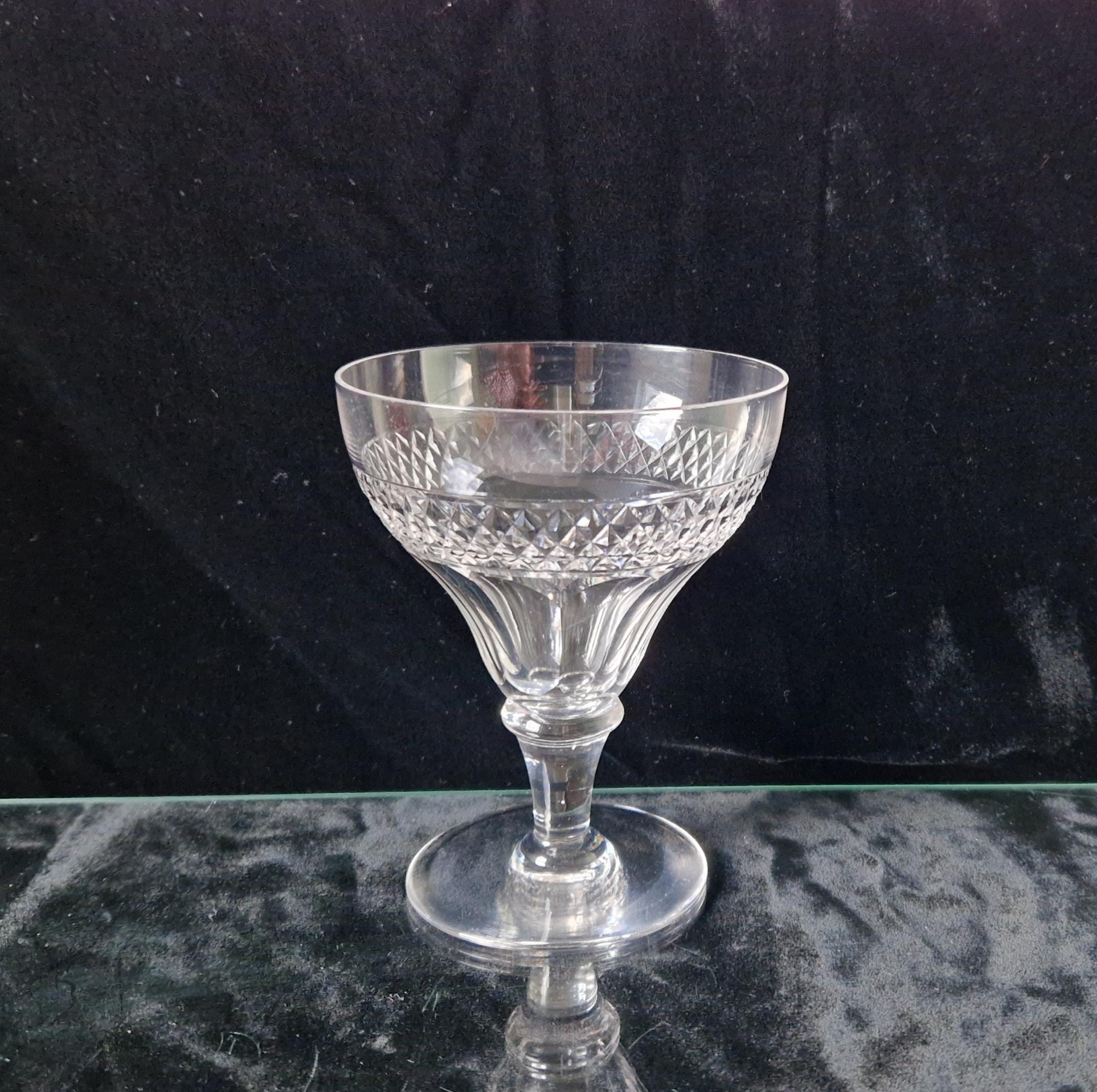 Antique Victorian Pan Top Bowl Diamond Cut Crystal Rummer Glass