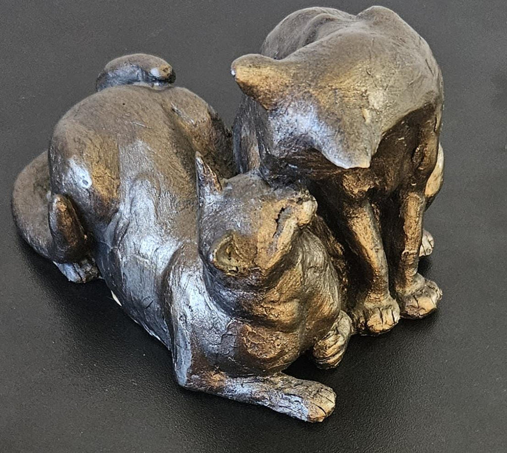 Frith Cats Sculpture Figurine Ornament Felix and Oscar Made in England Cold Cast Bronze-Resin