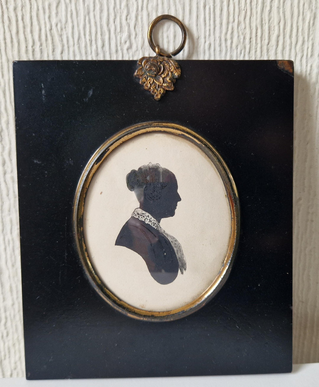 Fine Early 19th Century Silhouette 'Shade' Miniature Portrait Of A Mature Gentlewoman Framed