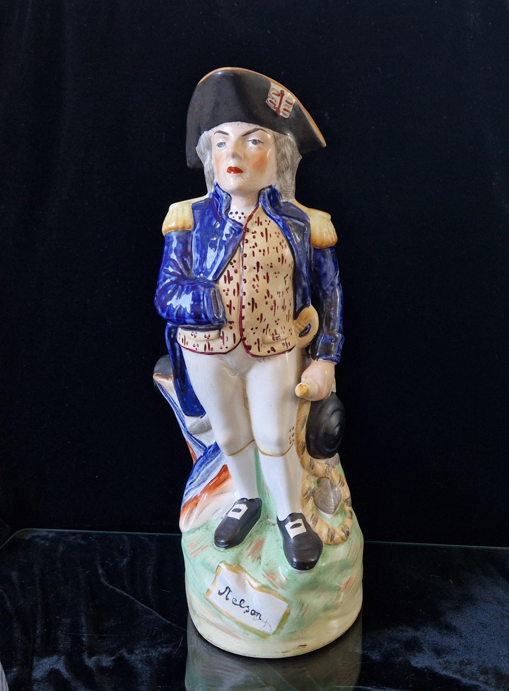 Antique Staffordshire Horatio Nelson Character Jug, Handpainted Pottery (12 inches)