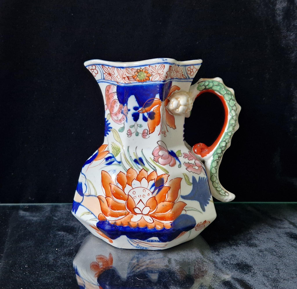 Early Mason's Ironstone China Imari Hydra Octagonal Jug Pitcher 5inch C1820 Incised 2-Line Mark