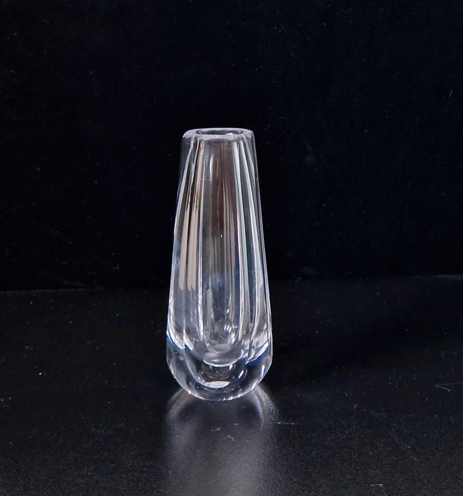 Vintage Orrefors Crystal Teardrop Glass Posy Vase 11cm #2675