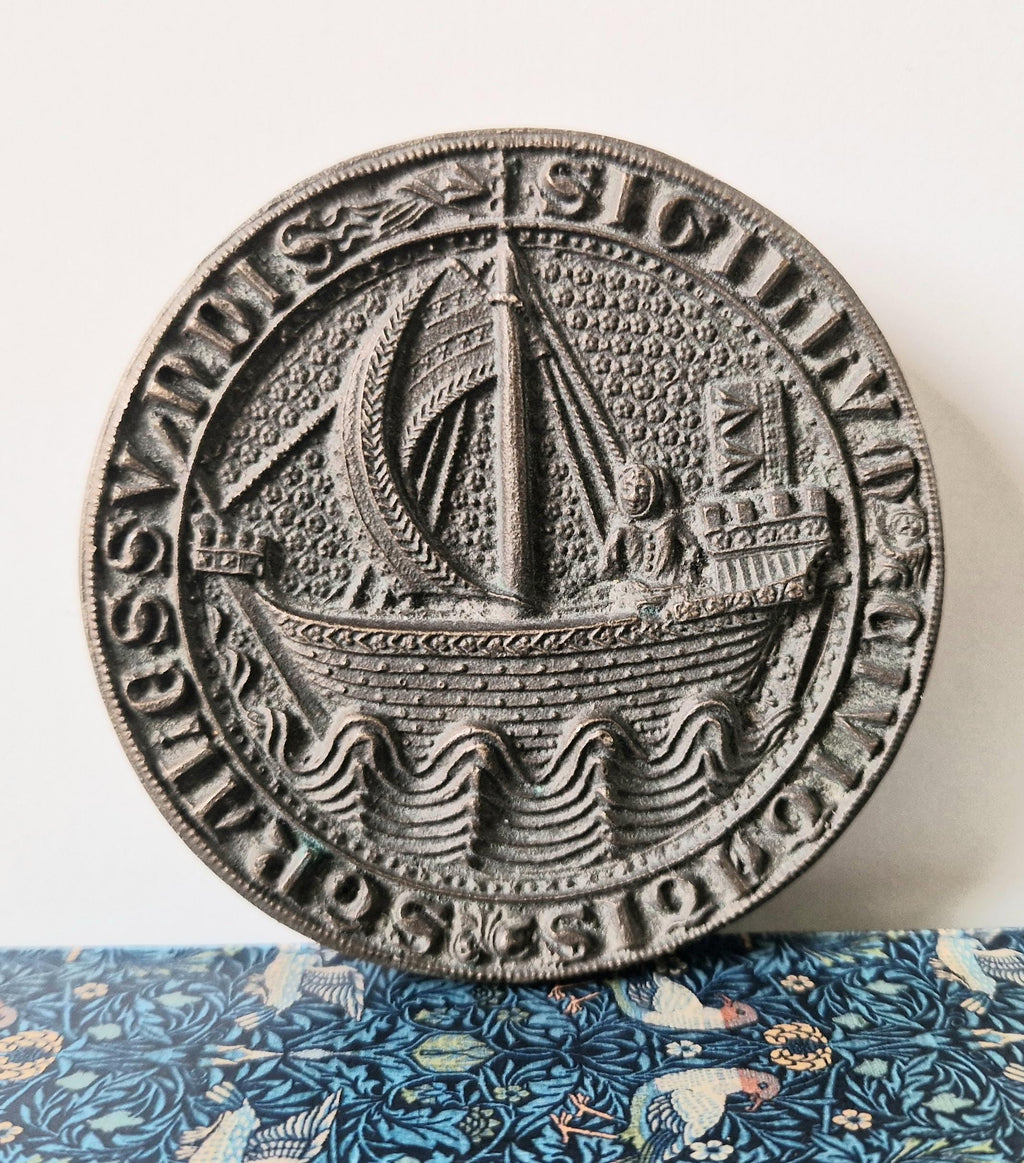 Rare Stralsund Hanseatic League Medieval 1329 Solid Cast Bronze Seal Reproduction 991g