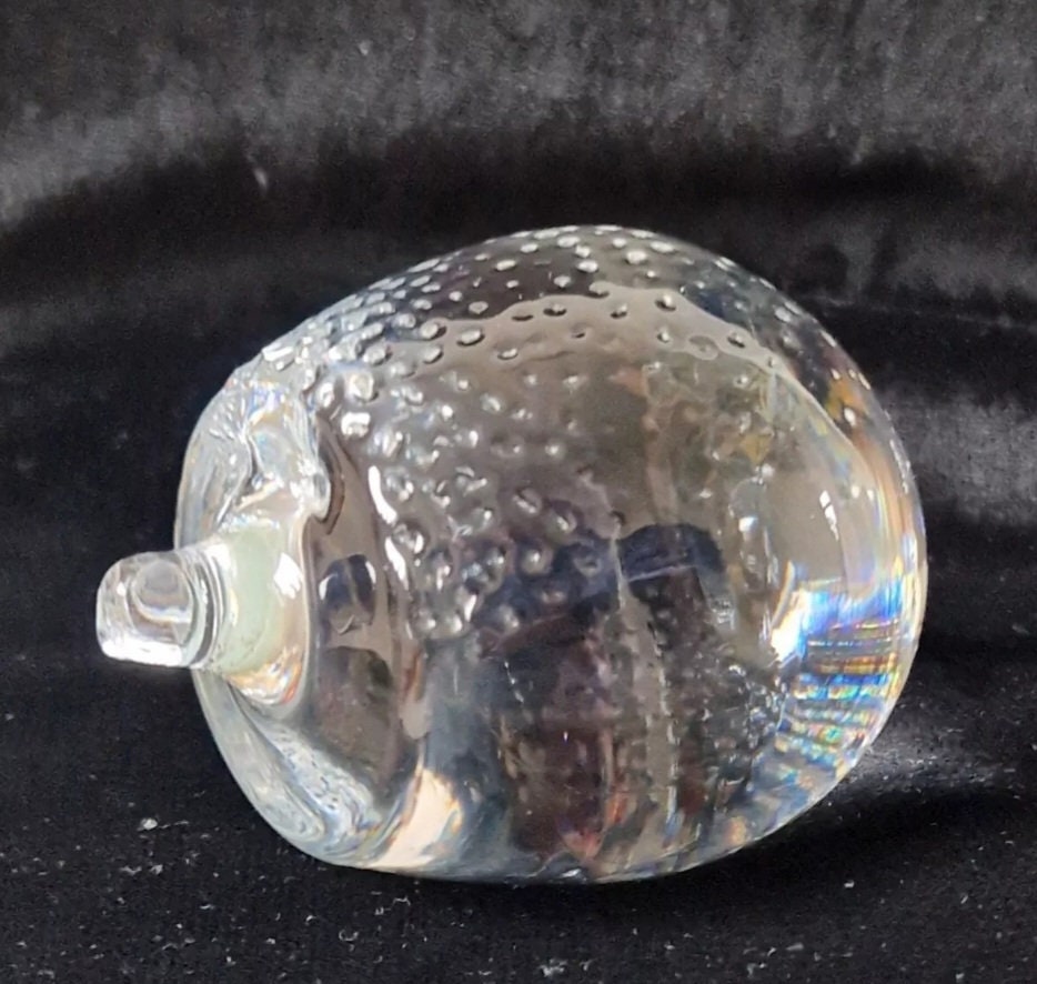 Holmegaard Art Glass Hedgehog Figurine Ornament Rare Mid Century Vintage Denmark