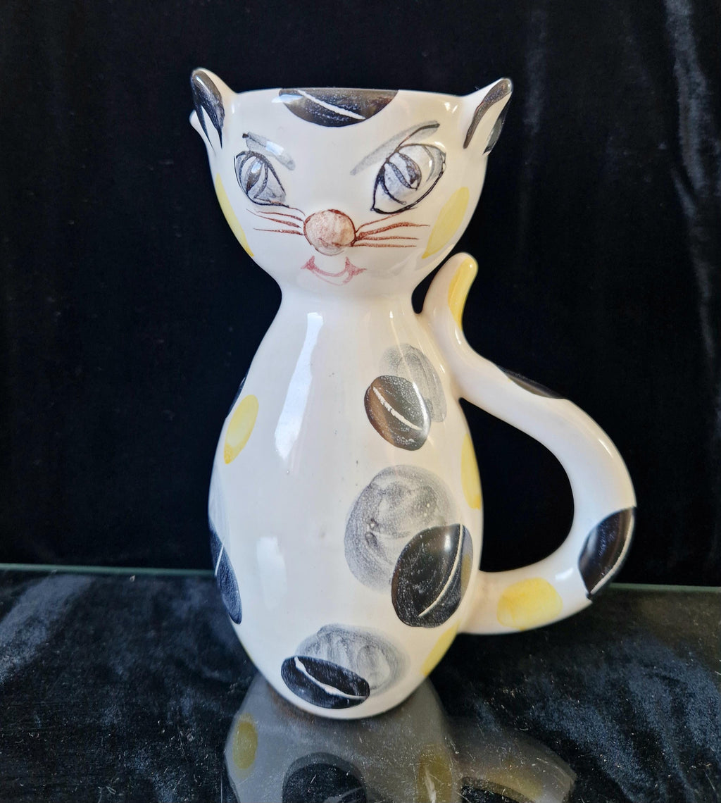 Vintage Italian Ceramic Handpainted Cat Jug 15.5cm