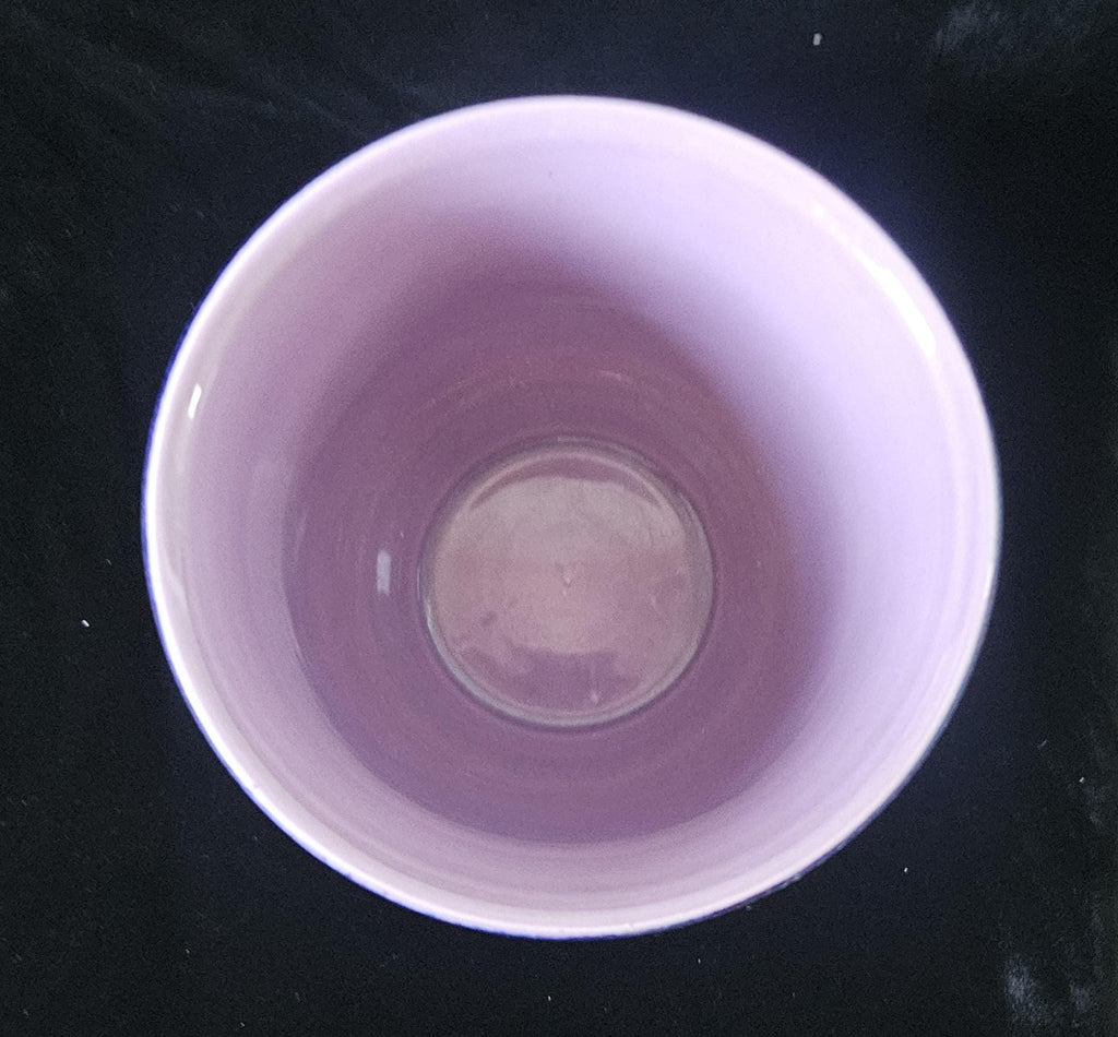 MidCentury Small Ceramic Planter Purples Flora Gouda Holland hand decorated Lila design 60's