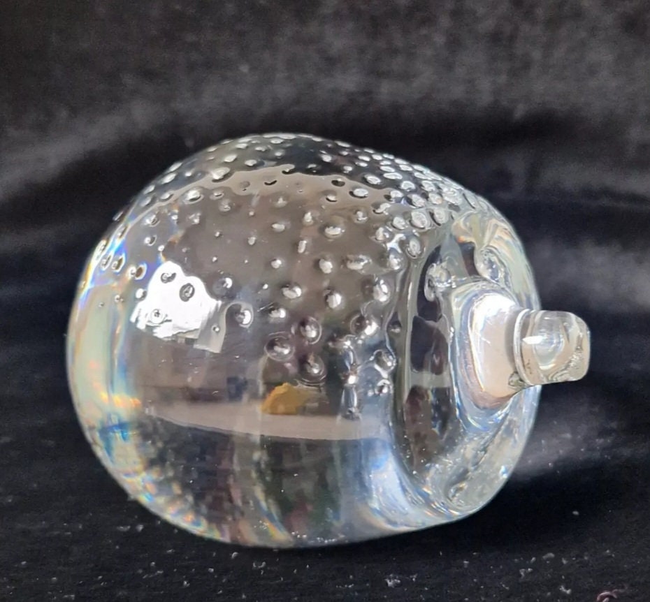 Holmegaard Art Glass Hedgehog Figurine Ornament Rare Mid Century Vintage Denmark
