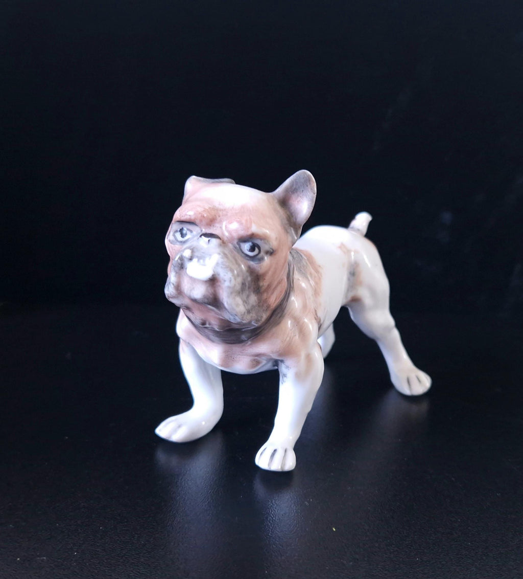 Early 20th Century Hand Painted Ceramic English Bulldog Figure 12cm