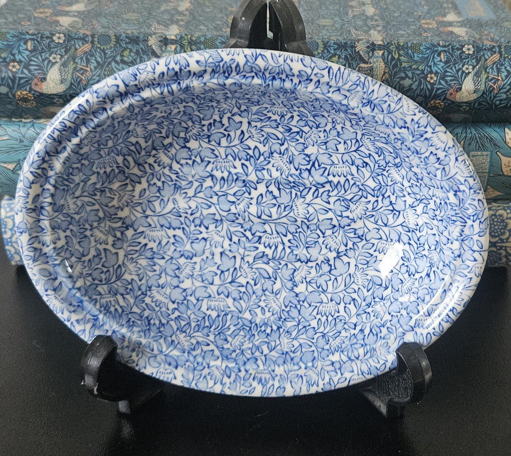 Vintage Soap Dish Mason’s Ironstone Crabtree & Evelyn Chintzy Blue and White Oval Shape