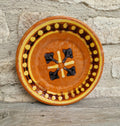 Vintage French Rustic BIOT Ceramic Double Cross Motif Dessert Plate