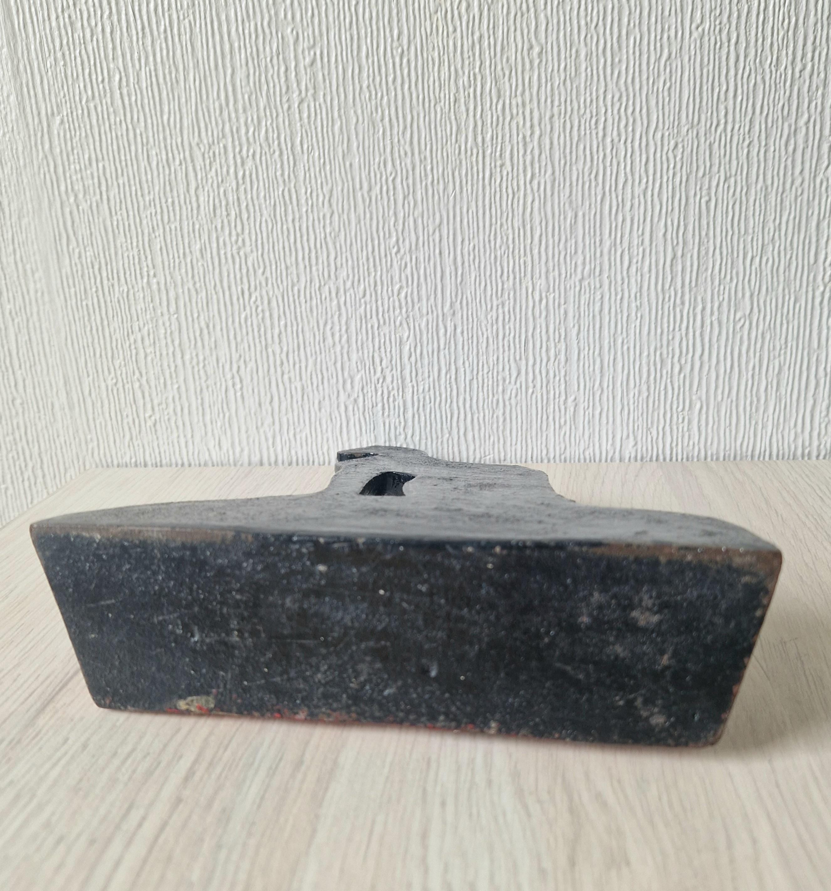 Antique Rare Cast Iron Art Deco Black Sitting Cat Doorstop