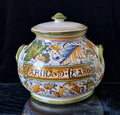 Vintage Italian Deruta Majolica Lidded Flour Jar