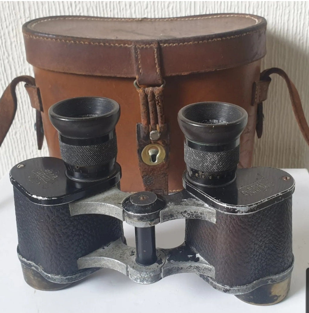 Carl Zeiss Jena Binoculars Telex 6x24 Original Case 1920's Serial # 1241666 Rare