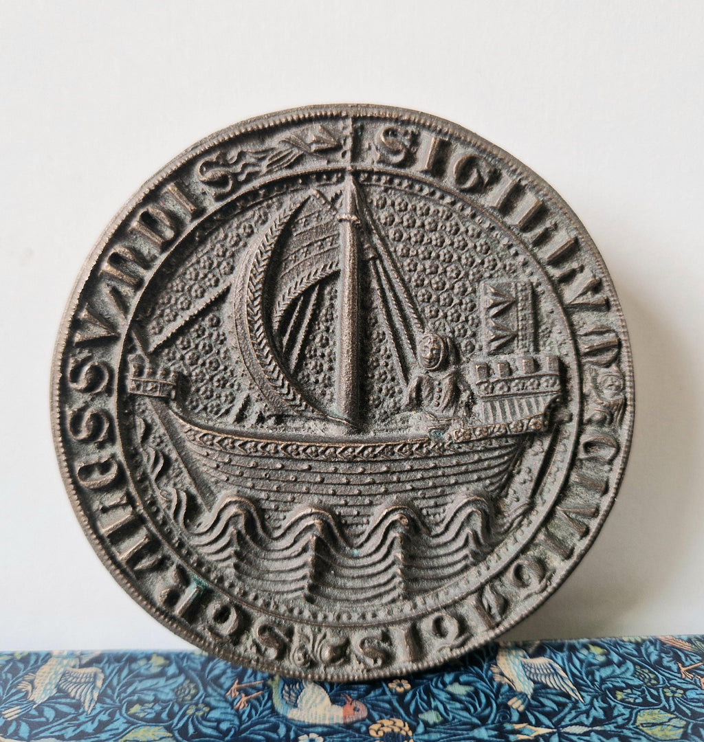 Rare Stralsund Hanseatic League Medieval 1329 Solid Cast Bronze Seal Reproduction 991g