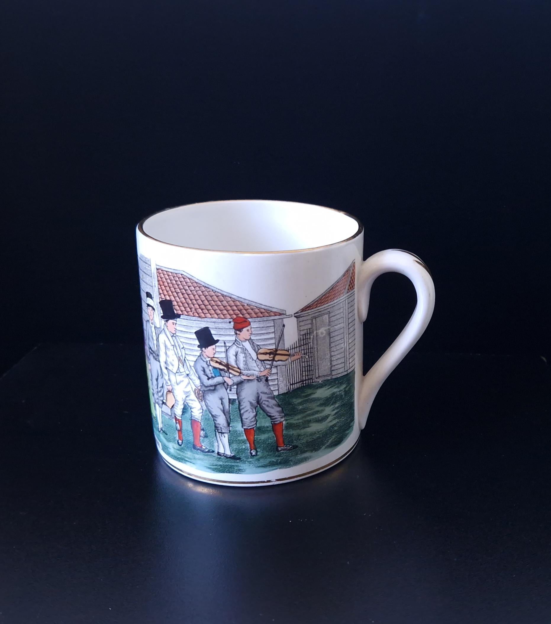 Egersunds Fayancefabrik "Brudefølge Fra Sondmor" Norwegian Antique Ceramic Tankard Mug