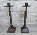 Vintage Art Deco Style Pair Tall Metal Candlesticks Candle Holders 35cm Tall Taper Candlesticks Tall