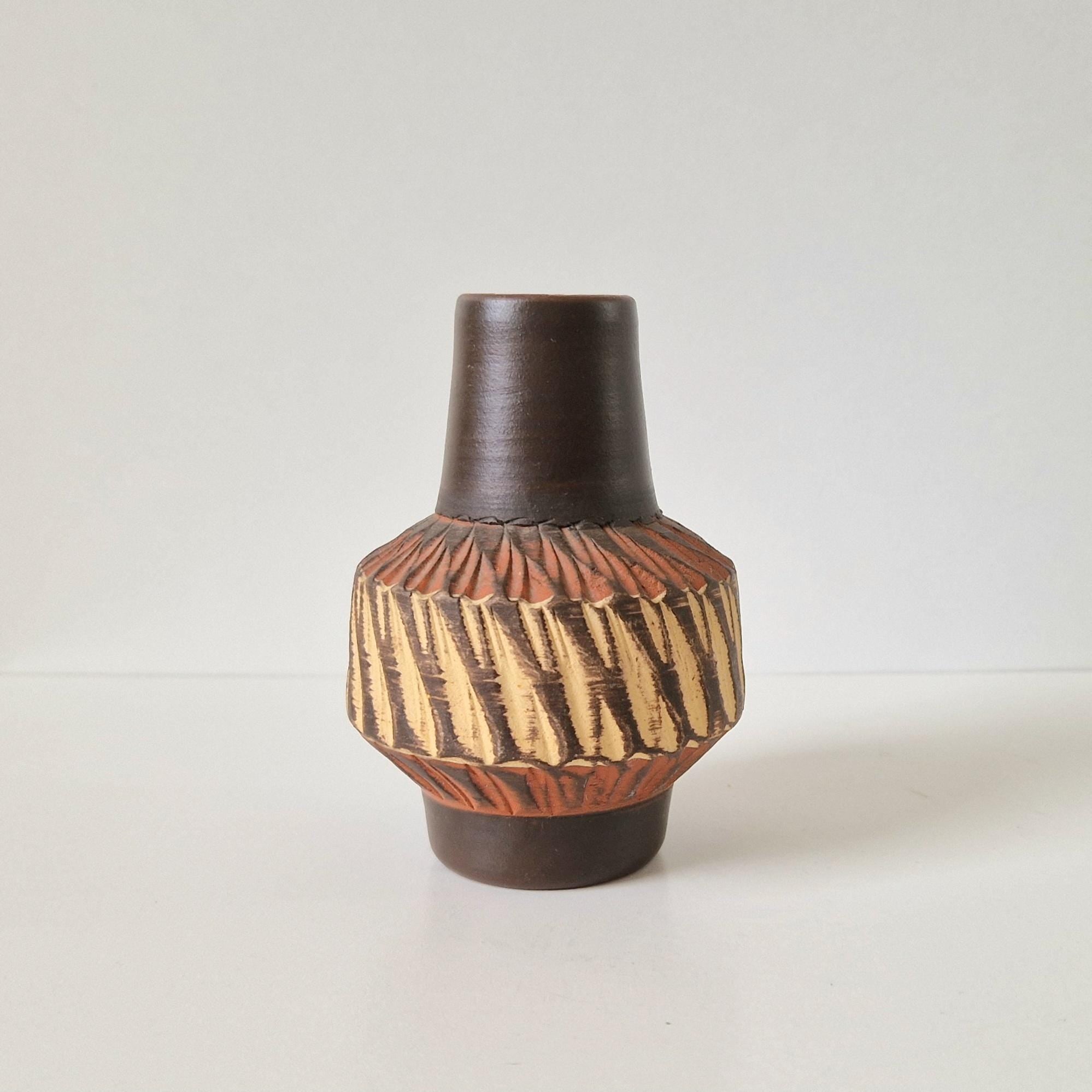Small 1950's Mid Century Brutalist Vase Unsigned West German 10cm