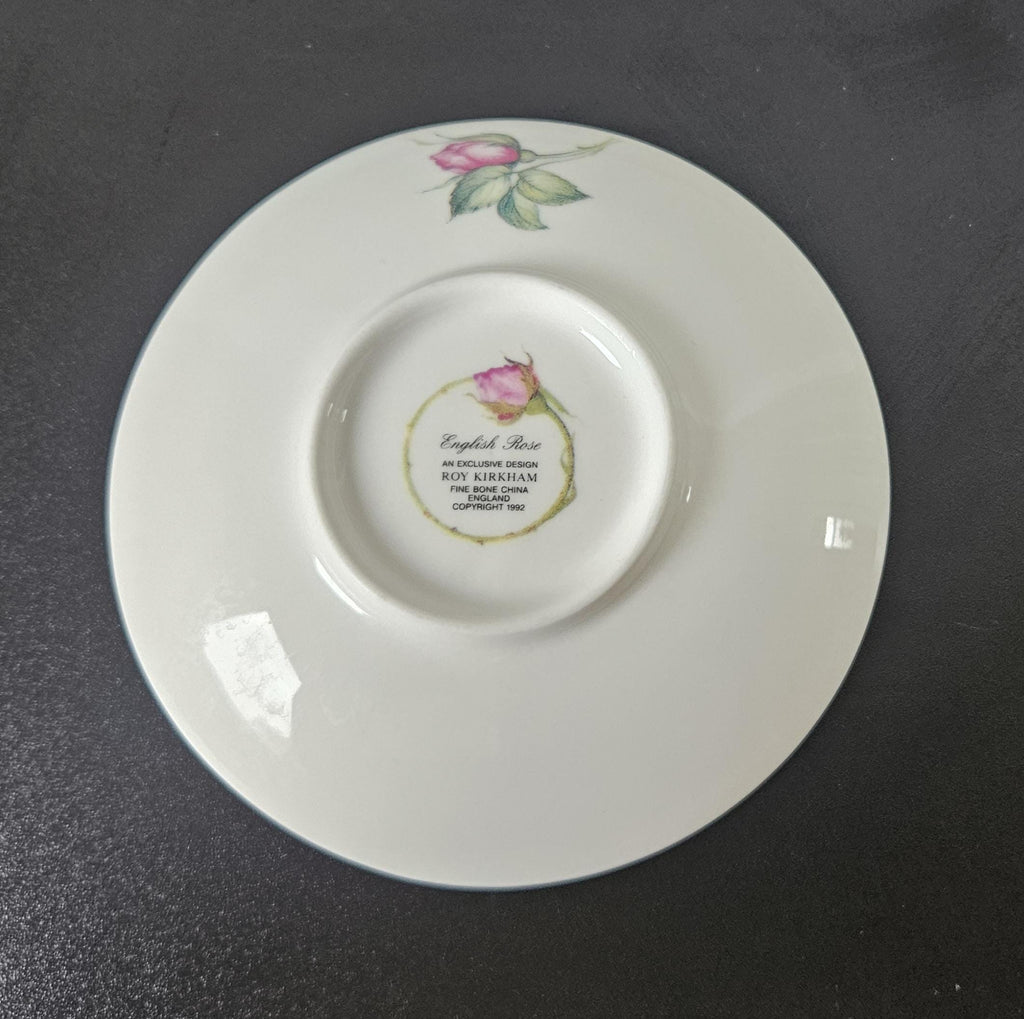 Vintage Round Large Soap Dish English Rose Fine Bone China England 1992 Roy Kirkham Approx 14cm Diameter