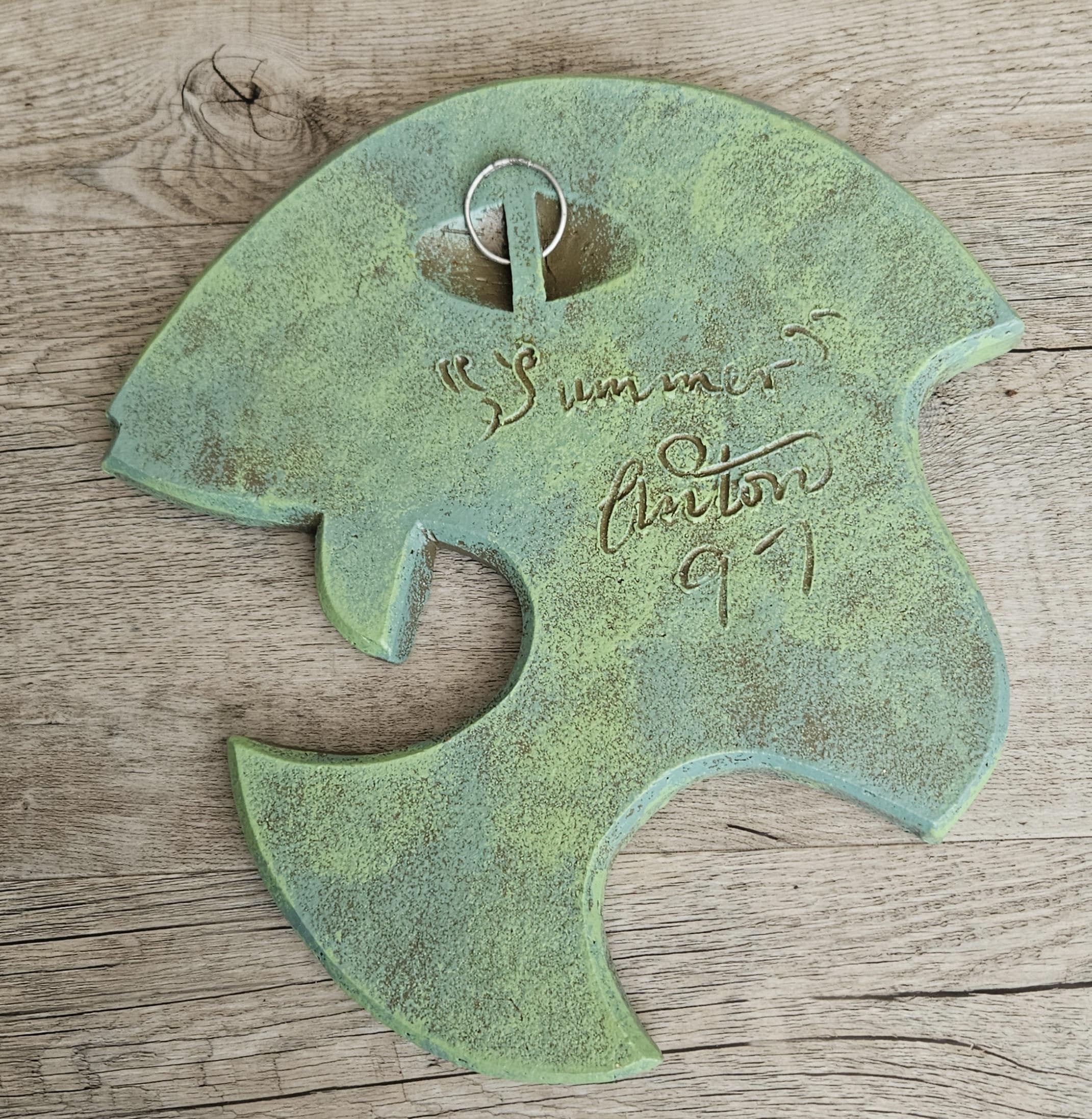 Vintage Large Fish Ceramic Wall Decor Handmade Anton Cheny Signed Fish 24cm X 26cm Decor Bathroom Decor