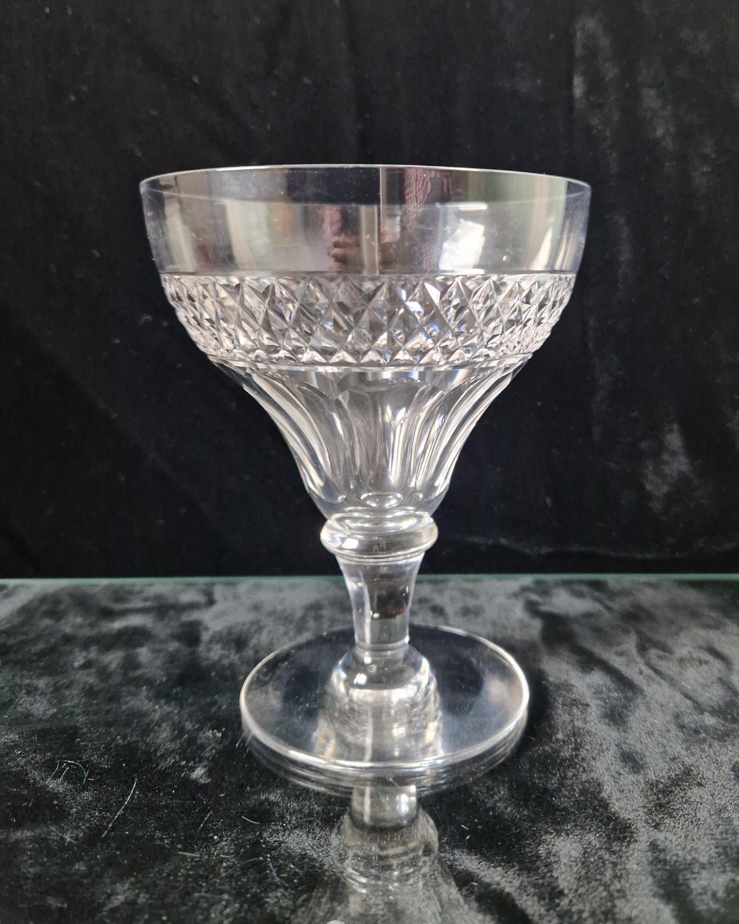 Antique Victorian Pan Top Bowl Diamond Cut Crystal Rummer Glass