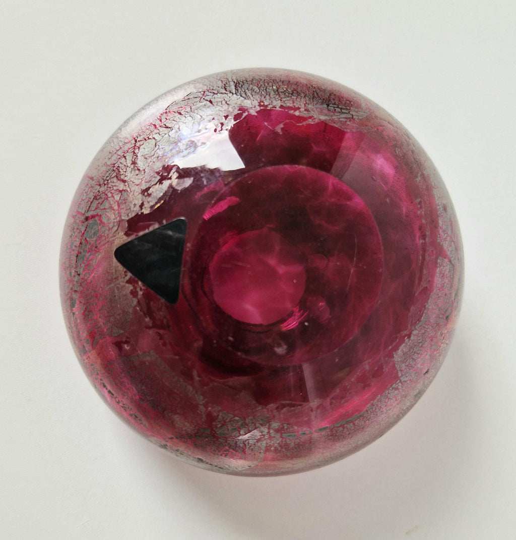 Vintage Isle of Wight Studio Michael Harris 'Azurene Pink' Glass Squat Vase