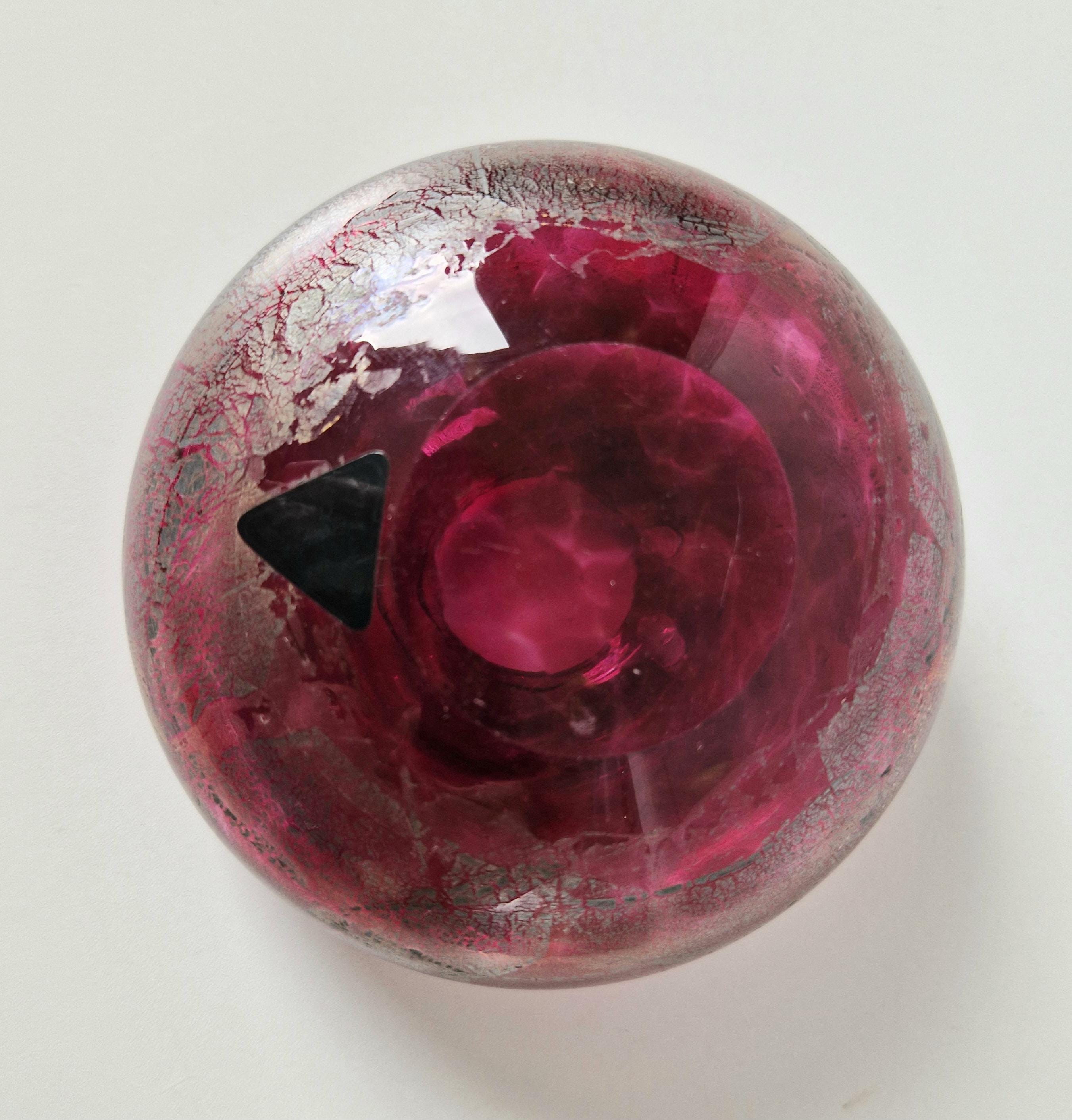 Vintage Isle of Wight Studio Michael Harris 'Azurene Pink' Glass Squat Vase